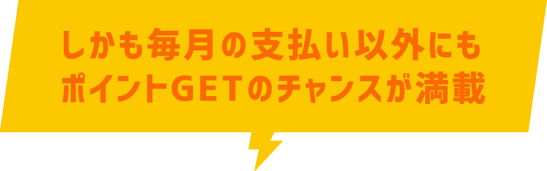 しかも毎月の支払い以外でもポイントGETのチャンスが満載