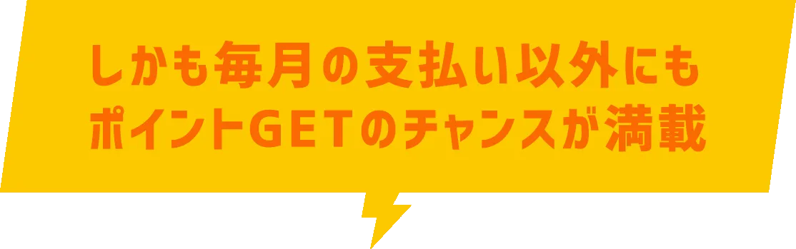 しかも毎月の支払い以外でもポイントGETのチャンスが満載