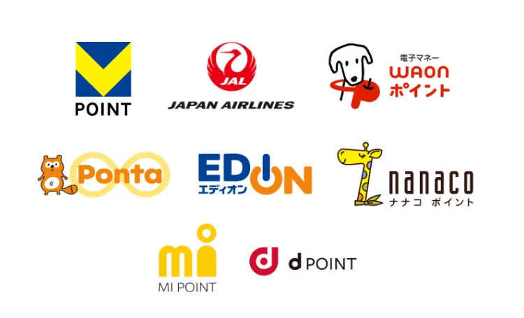 Vポイント,JAL,WAONポイント,Ponta,エディオン,nanacoポイント,エムアイポイント,dポイントが提携先