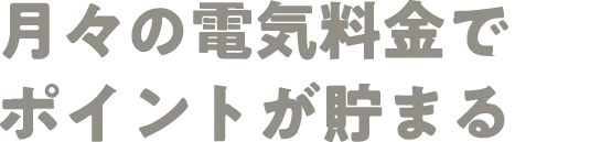 月々の電気料金でポイントが貯まる