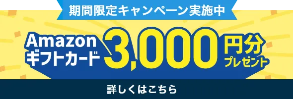 期間限定 Amazonギフトカード3,000円分プレゼント 詳しくはこちら