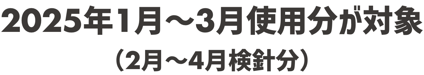 2025年1月〜3月使用分が対象 （2月～4月検針分）